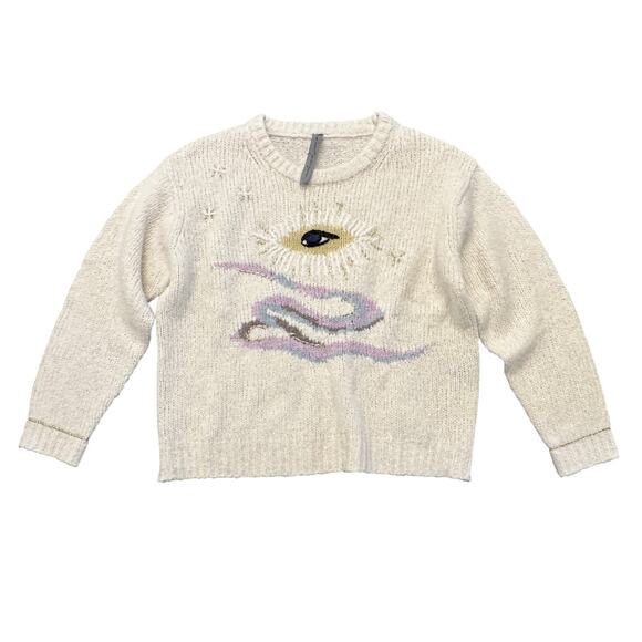 Raquel Allegra Tarot Diana Ivory Wool Knit Oversized Pullover Sweater Size 0 - Picture 1 of 4